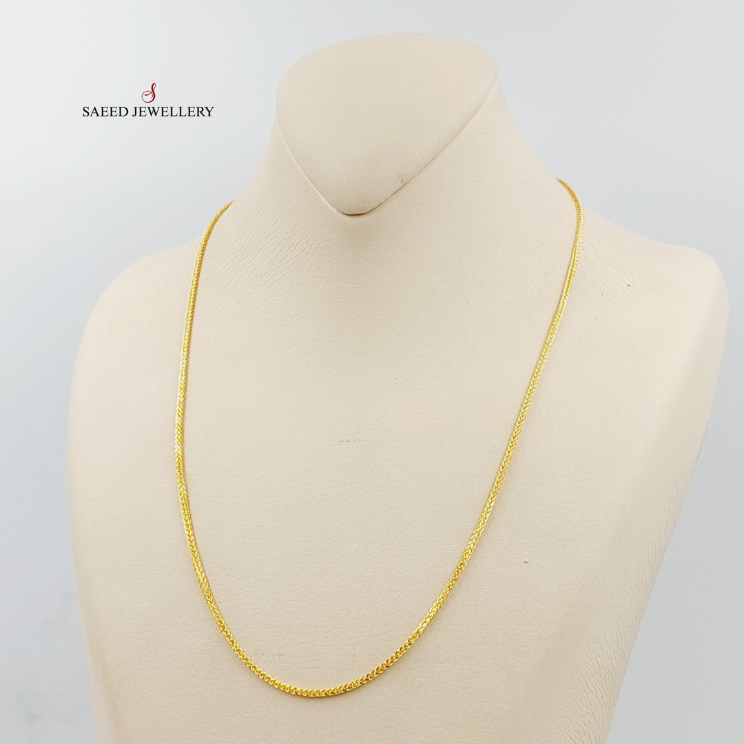(1.5mm) Franco Chain 50cm Made Of 21K Yellow Gold by Saeed Jewelry-29274