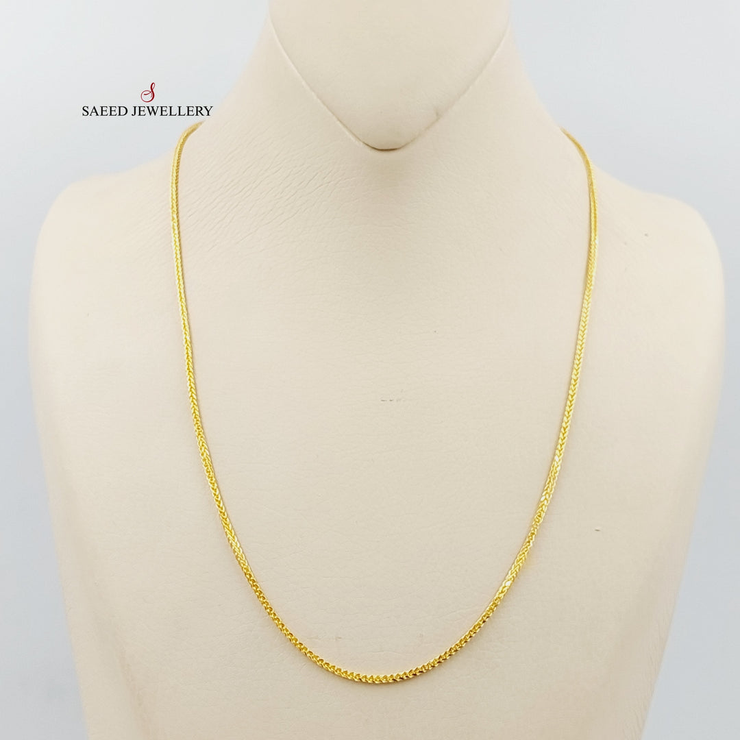 (1.5mm) Franco Chain 50cm Made Of 21K Yellow Gold by Saeed Jewelry-29274