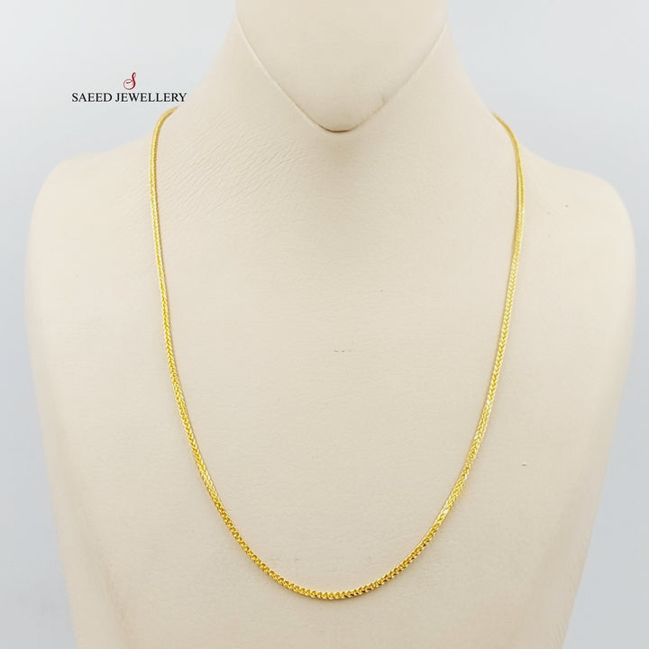 (1.5mm) Franco Chain 50cm Made Of 21K Yellow Gold by Saeed Jewelry-29274