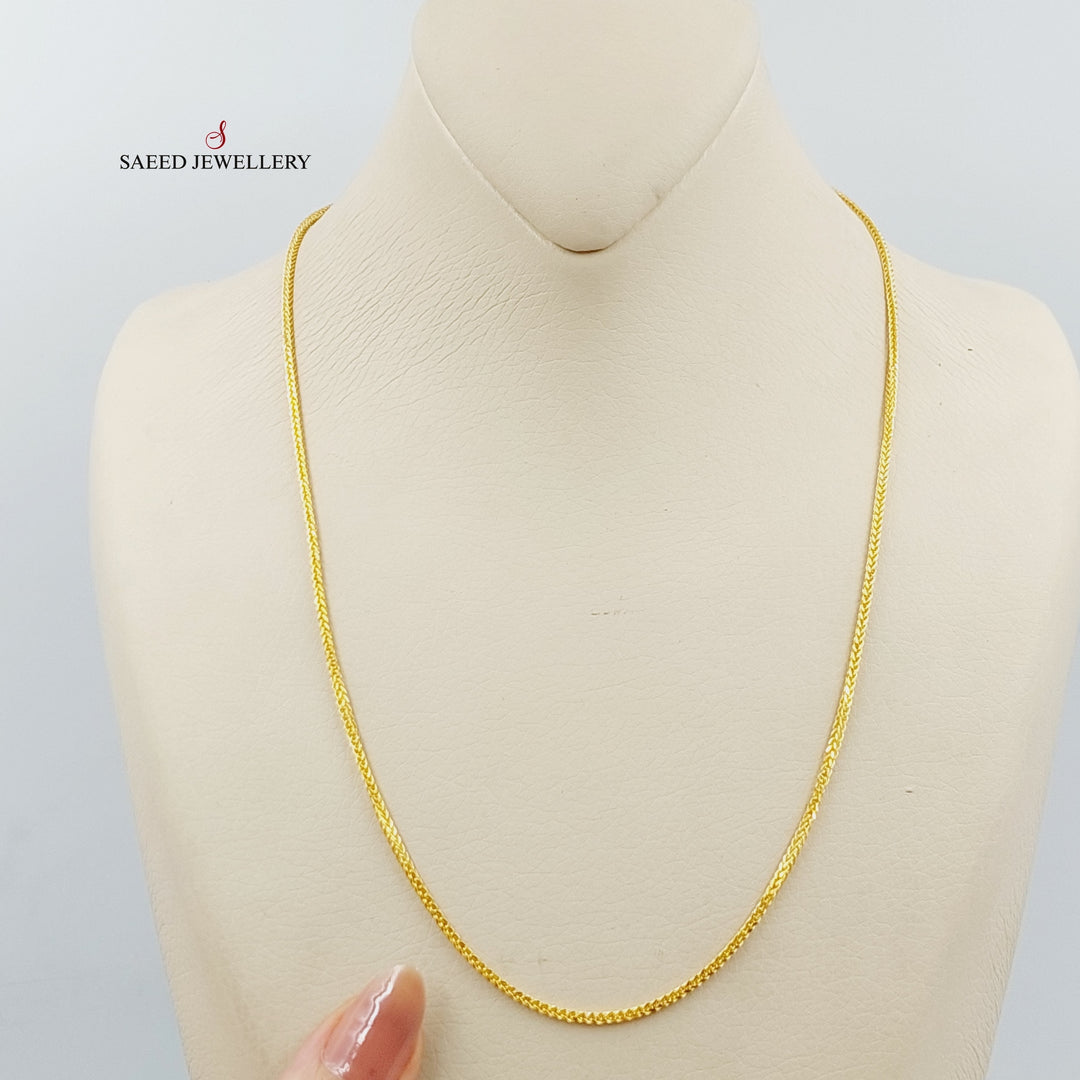 (1.5mm) Franco Chain 50cm Made Of 21K Yellow Gold by Saeed Jewelry-29274