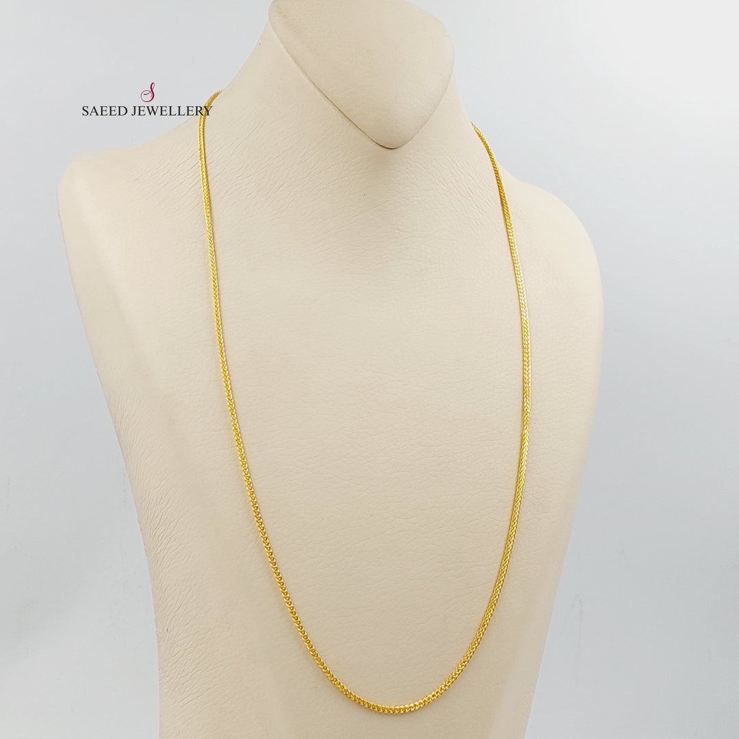 (1.5mm) Franco Chain Made Of 21K Yellow Gold by Saeed Jewelry-30167