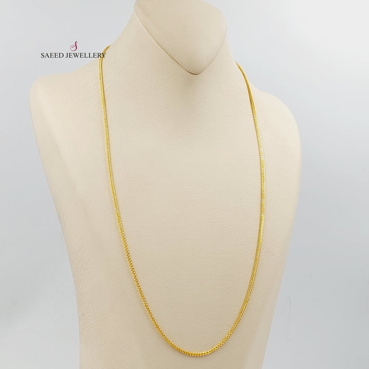 (1.5mm) Franco Chain Made Of 21K Yellow Gold by Saeed Jewelry-30167