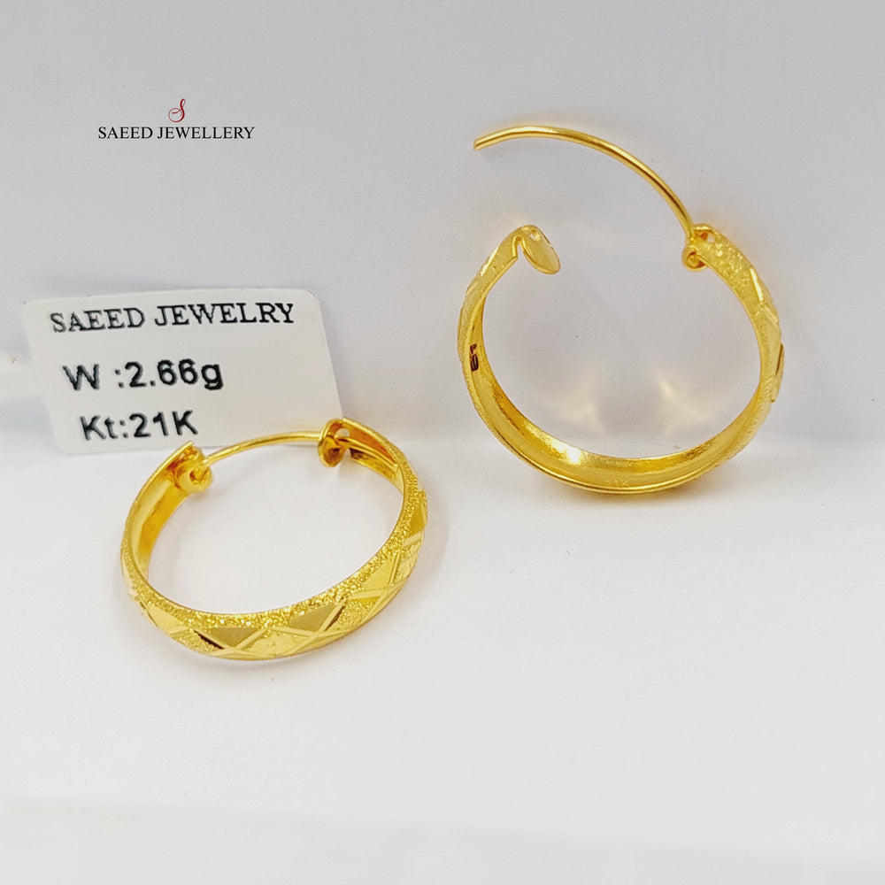 21K حلق ذبلة-مجوهرات الشيخ سعيد-Saeed Jewelry 