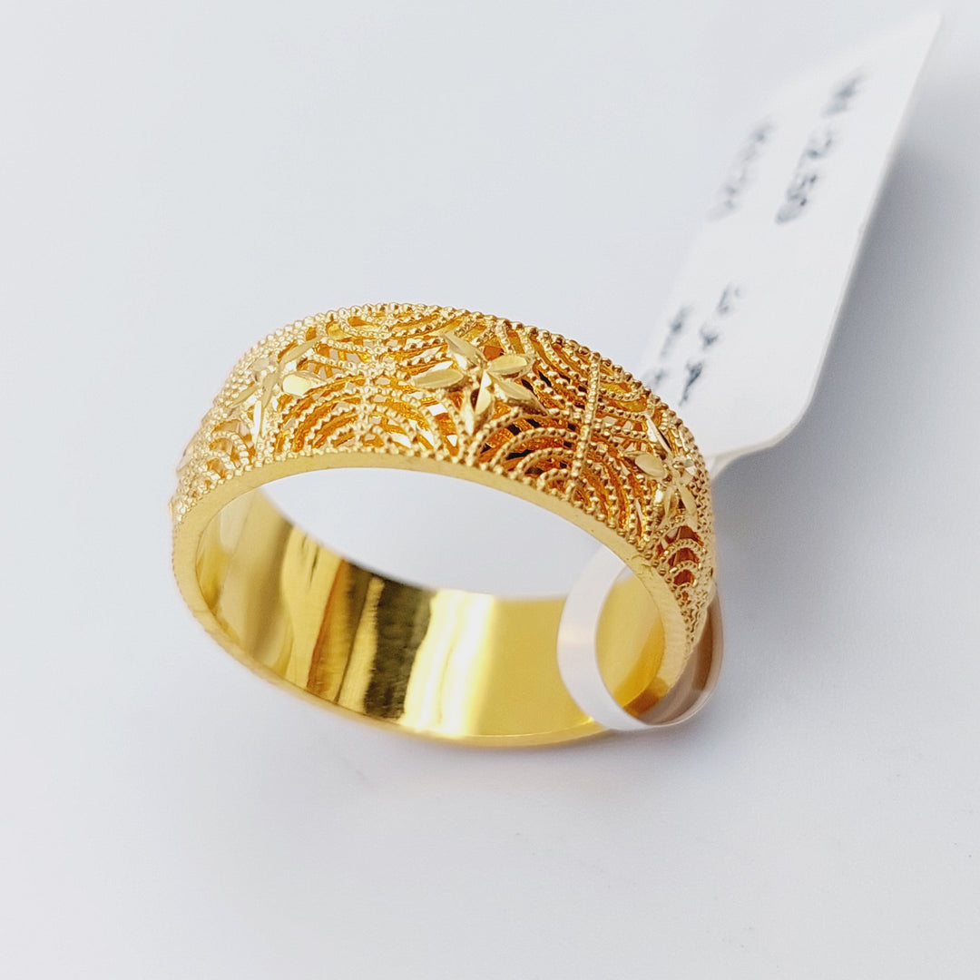 21K Gold Kuwaiti Wedding Ring by Saeed Jewelry - Image 9