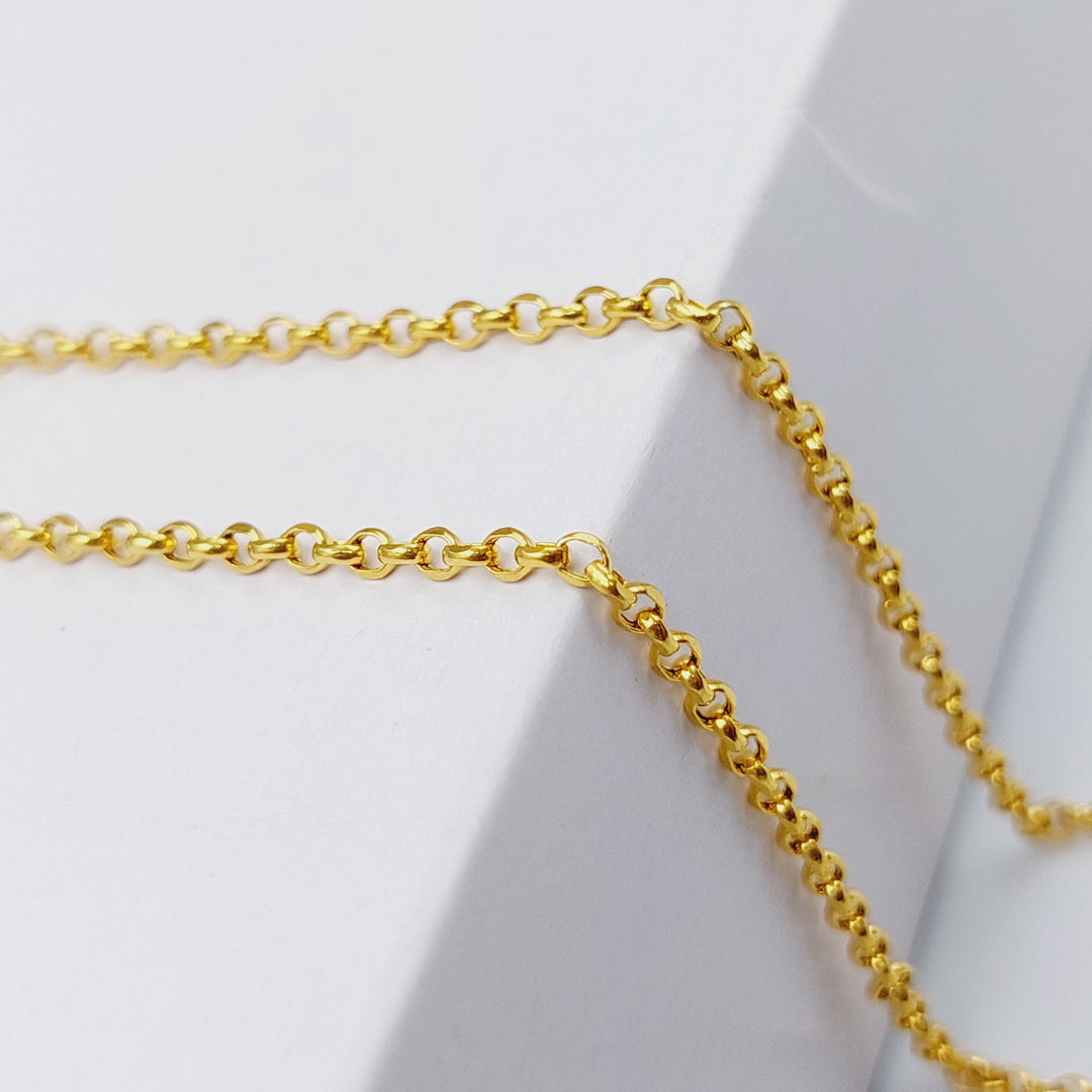 21K 40cm Medium Thickness Zarad Chain Made of 21K Yellow Gold by Saeed Jewelry-22581