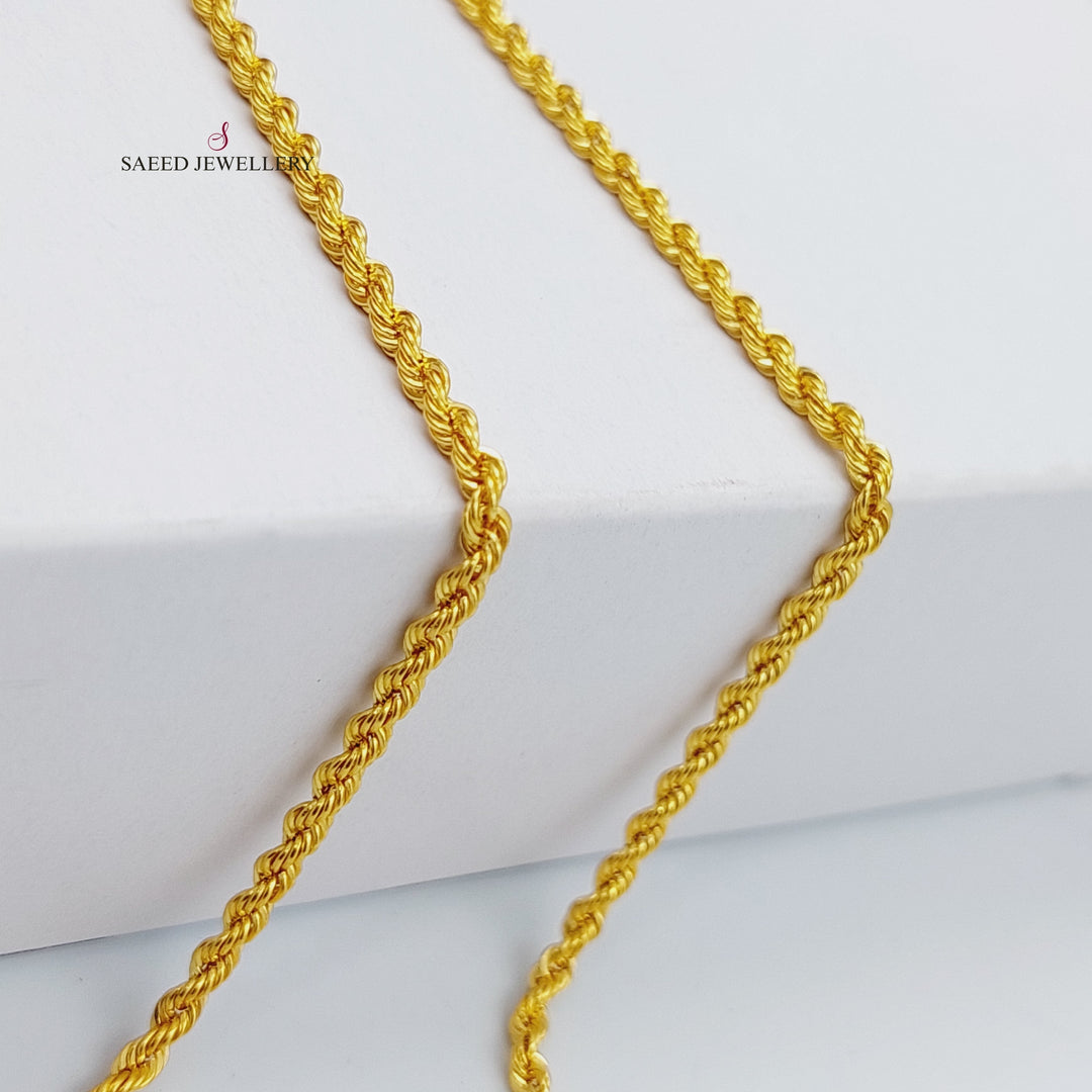 21K Gold 45cm Medium Thickness Rope Chain by Saeed Jewelry - Image 10