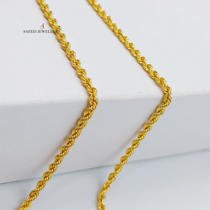 21K Gold 45cm Medium Thickness Rope Chain by Saeed Jewelry - Image 8