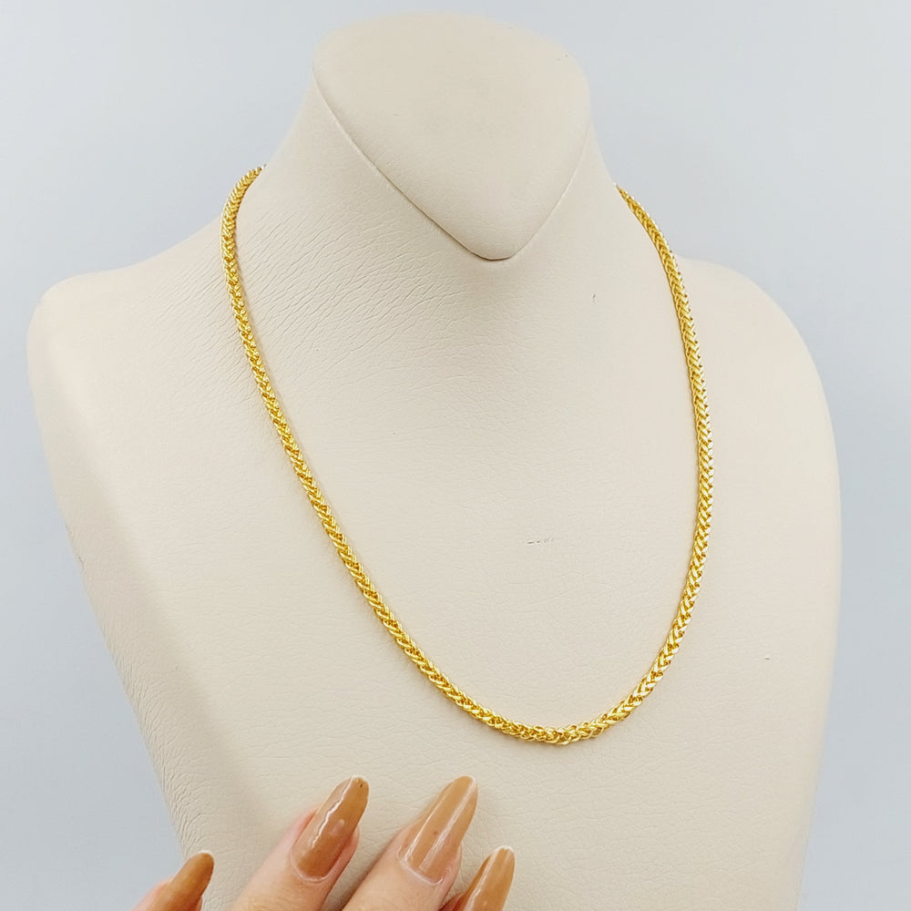 21K 45cm Medium Thickness Spiga Chain Made of 21K Yellow Gold by Saeed Jewelry-23830