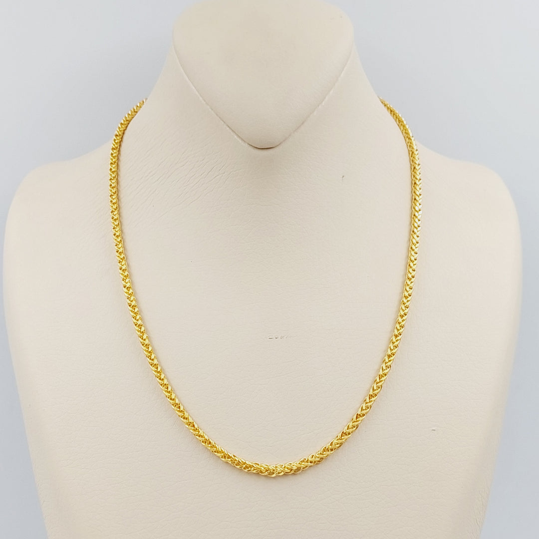 21K 45cm Medium Thickness Spiga Chain Made of 21K Yellow Gold by Saeed Jewelry-23831