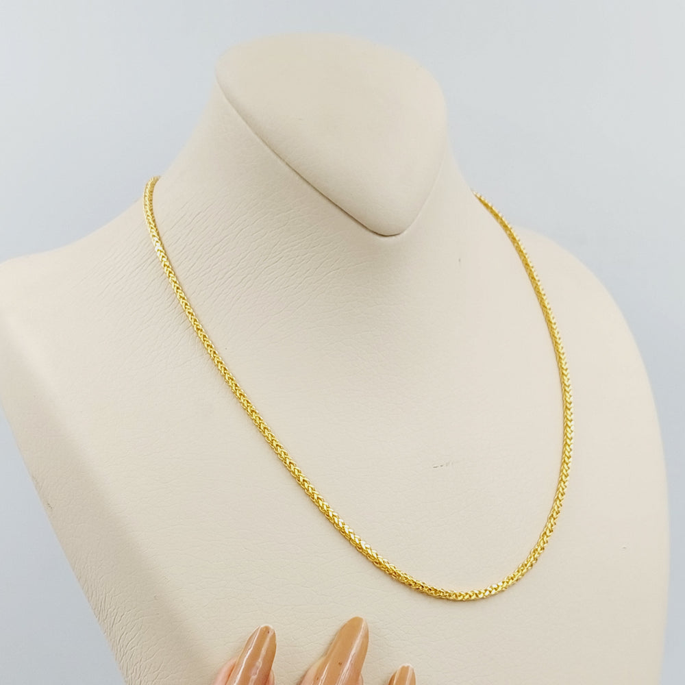 21K 45cm Spiga Thin Chain Made of 21K Yellow Gold by Saeed Jewelry-23834