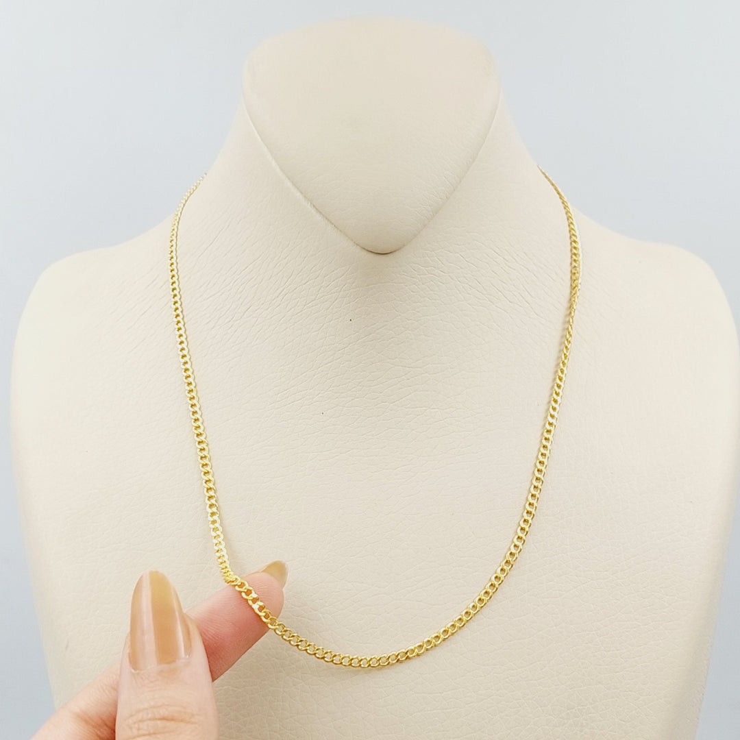 21K 45cm Thin Chain Made of 21K Yellow Gold by Saeed Jewelry-25194