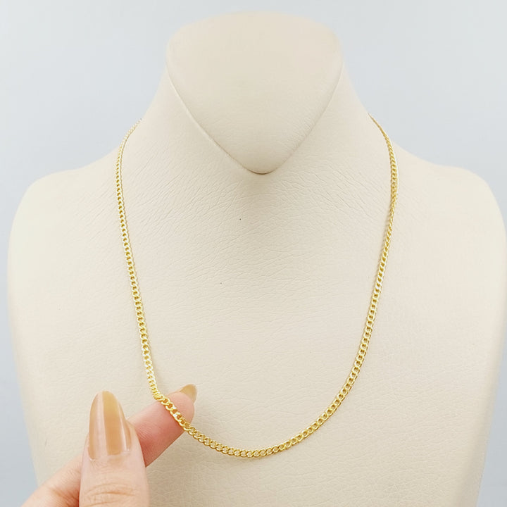 21K 45cm Thin Chain Made of 21K Yellow Gold by Saeed Jewelry-25194