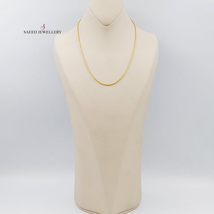 21K Gold 45cm Thin Rope Chain by Saeed Jewelry - Image 2