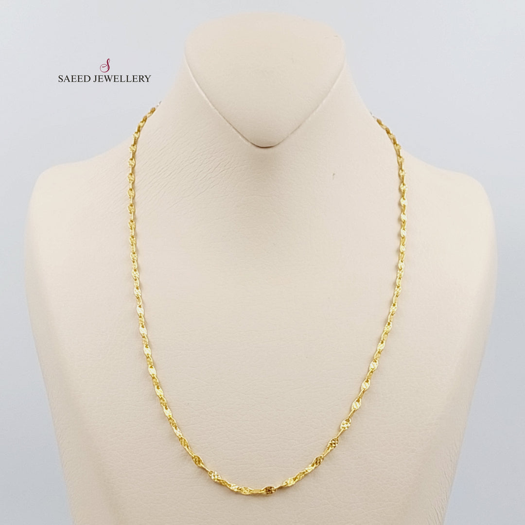 21K Gold 50cm Blade Chain by Saeed Jewelry - Image 1