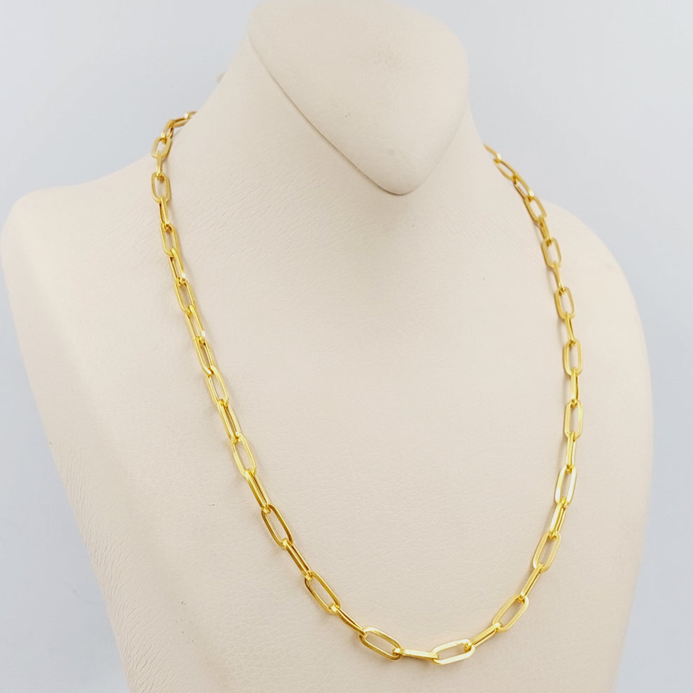 21K 50cm Bold Paperclip Necklace Chain Made of 21K Yellow Gold by Saeed Jewelry-25279