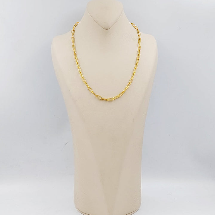 21K 50cm Bold Paperclip Necklace Chain Made of 21K Yellow Gold by Saeed Jewelry-25279