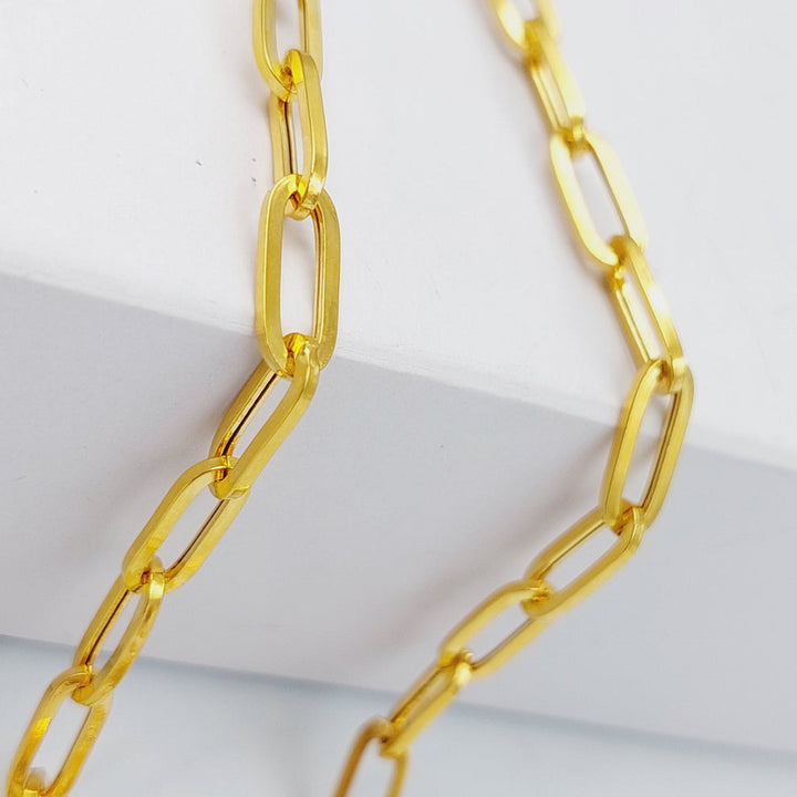21K 50cm Bold Paperclip Necklace Chain Made of 21K Yellow Gold by Saeed Jewelry-25279