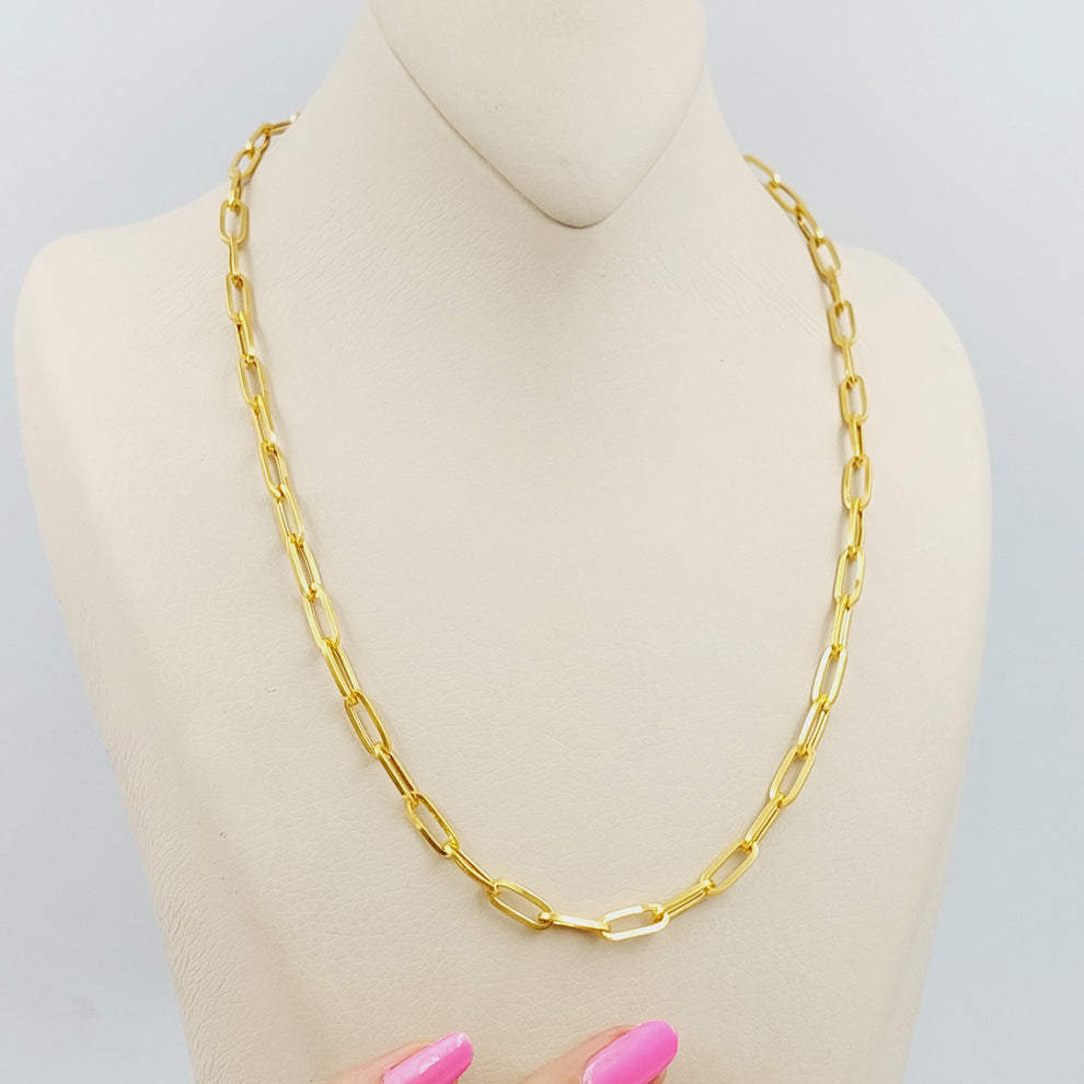 21K 50cm Bold Paperclip Necklace Chain Made of 21K Yellow Gold by Saeed Jewelry-25279