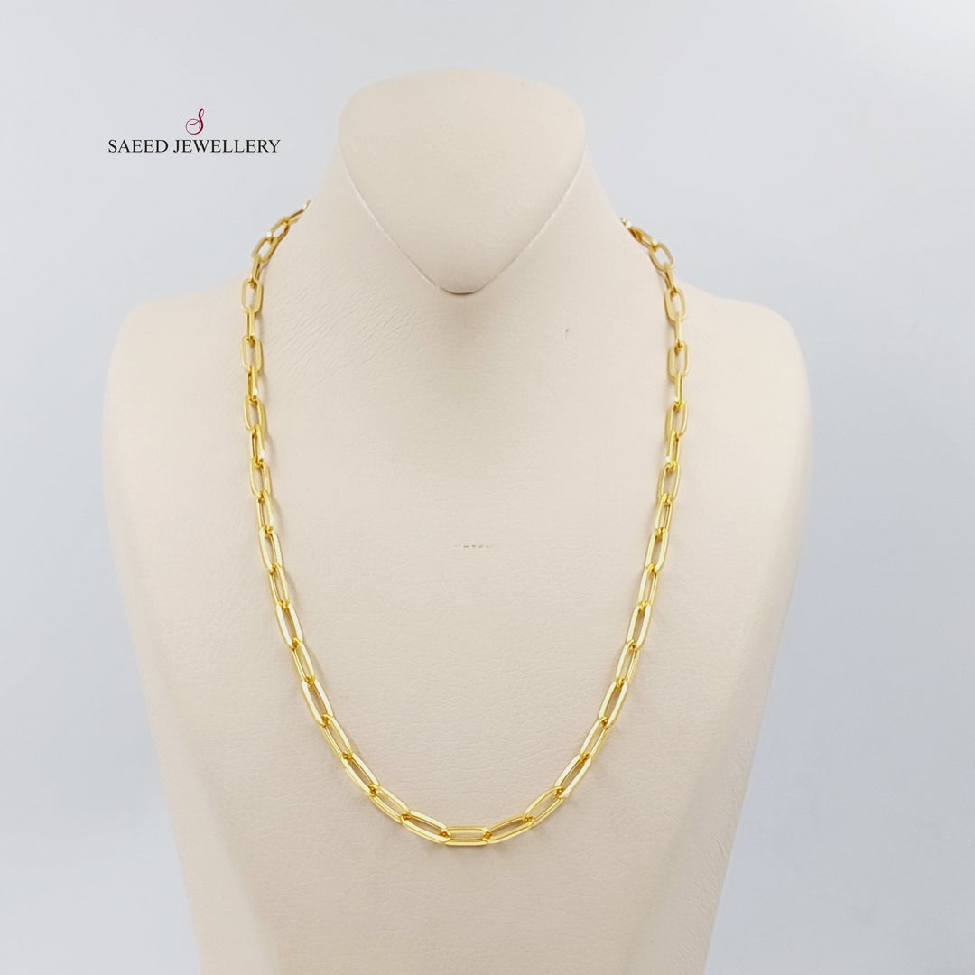 21K 50cm Paperclip Necklace Chain Made of 21K Yellow Gold by Saeed Jewelry-22527