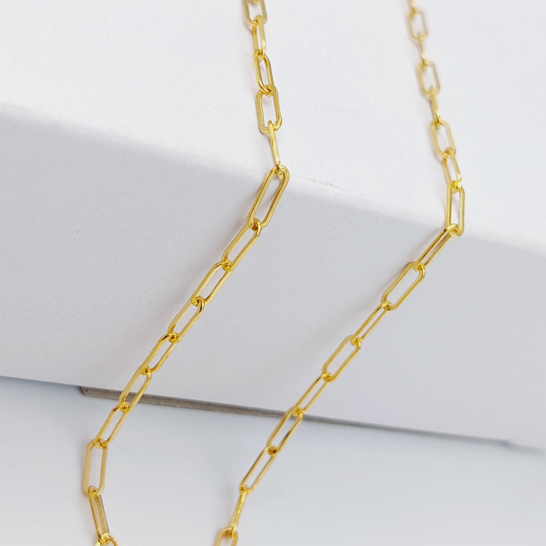 21K Gold 50cm Thin Paperclip Chain by Saeed Jewelry - Image 4