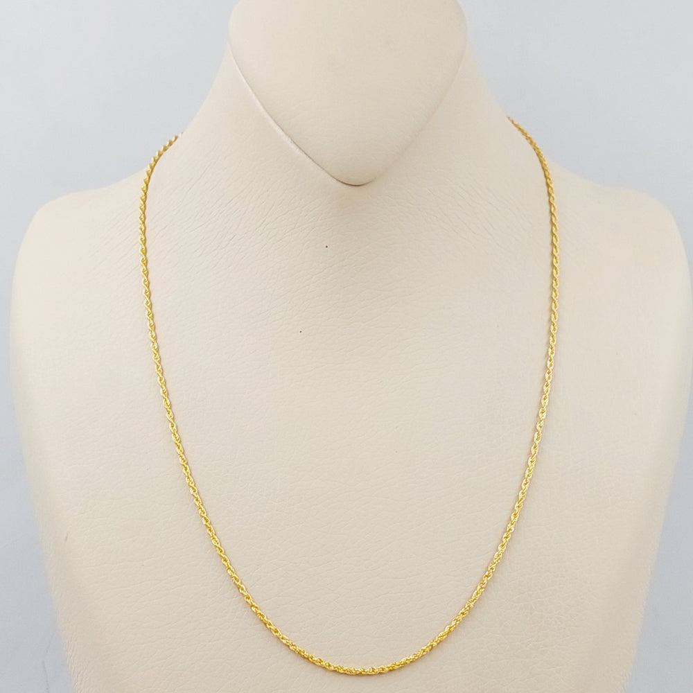 21K 50cm Thin Rope Chain Made of 21K Yellow Gold by Saeed Jewelry-24713