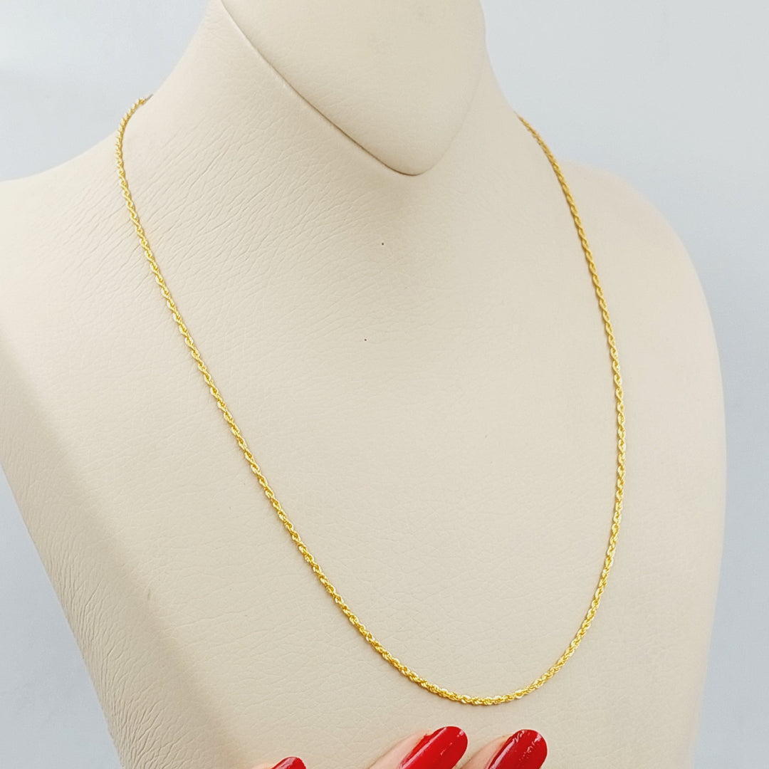21K 50cm Thin Rope Chain Made of 21K Yellow Gold by Saeed Jewelry-24713