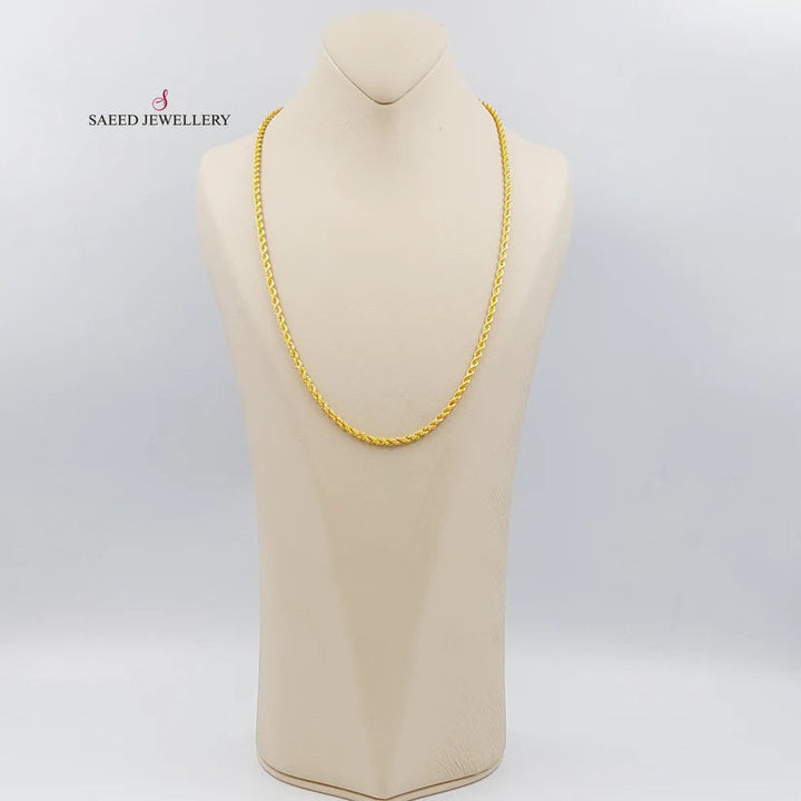 21K Gold 60cm Medium Thickness Rope Chain by Saeed Jewelry - Image 3