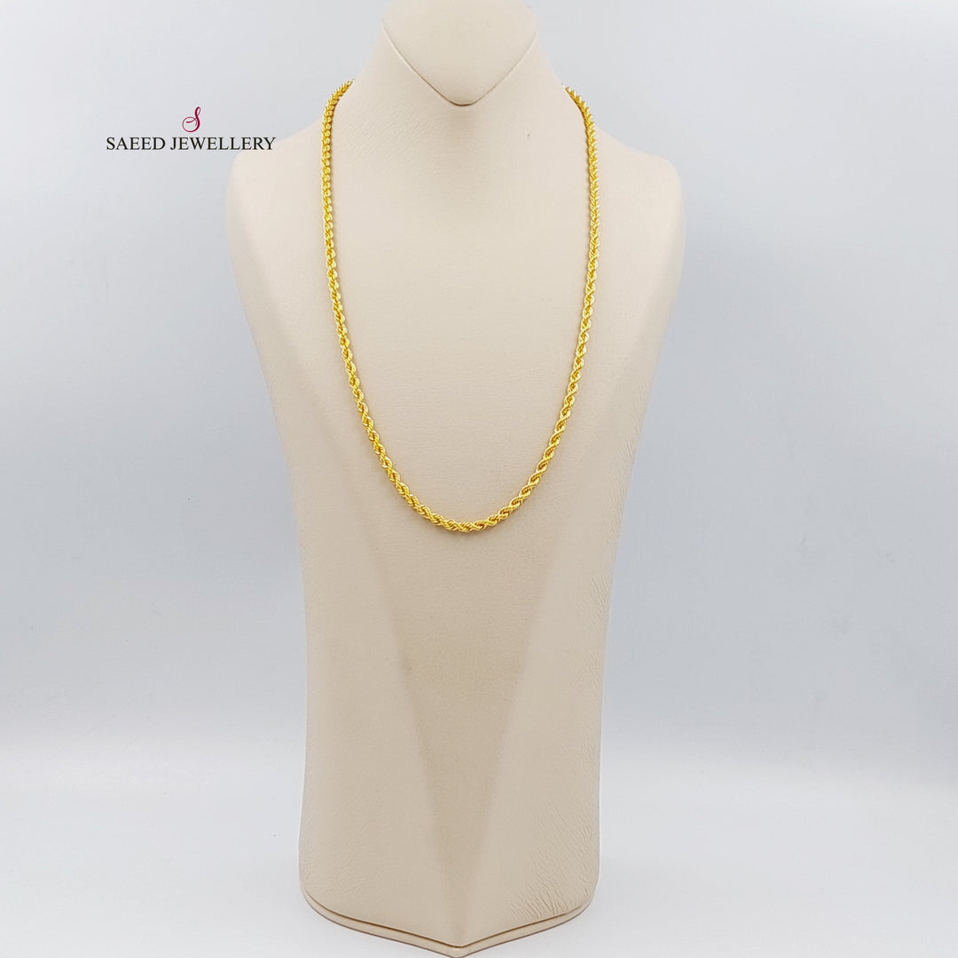 21K 60cm Medium Thickness Rope Chain Made of 21K Yellow Gold by Saeed Jewelry-23704