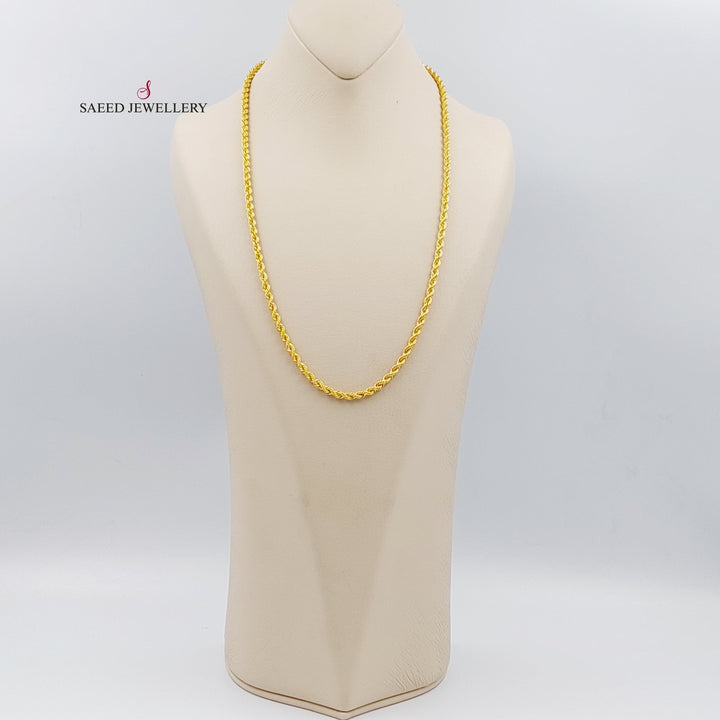 21K 60cm Medium Thickness Rope Chain Made of 21K Yellow Gold by Saeed Jewelry-23704