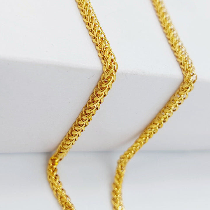 21K 60cm Spiga Medium Thickness Chain Made of 21K Yellow Gold by Saeed Jewelry-22134