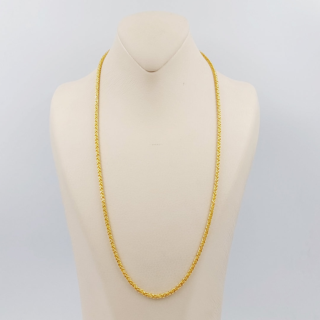 21K 60cm Spiga Medium Thickness Chain Made of 21K Yellow Gold by Saeed Jewelry-22134