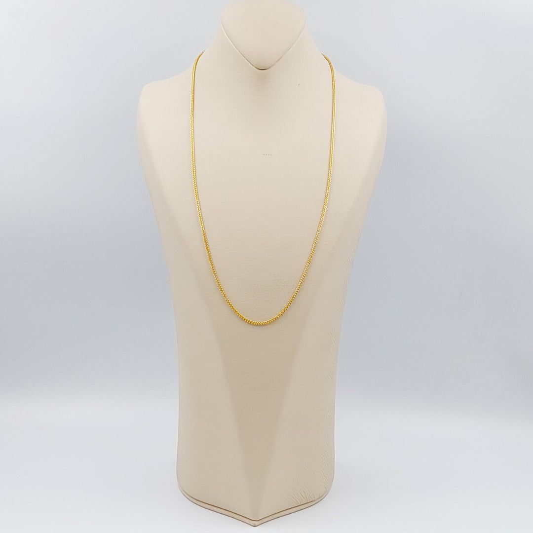 21K 60cm Thin Spiga Chain Made of 21K Yellow Gold by Saeed Jewelry-22139