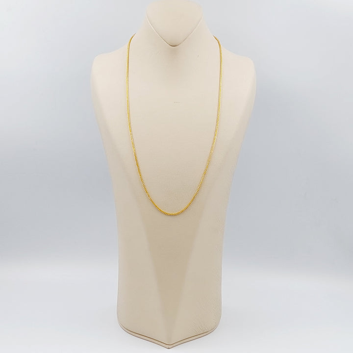 21K 60cm Thin Spiga Chain Made of 21K Yellow Gold by Saeed Jewelry-22139