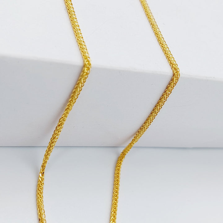 21K 60cm Thin Spiga Chain Made of 21K Yellow Gold by Saeed Jewelry-22139