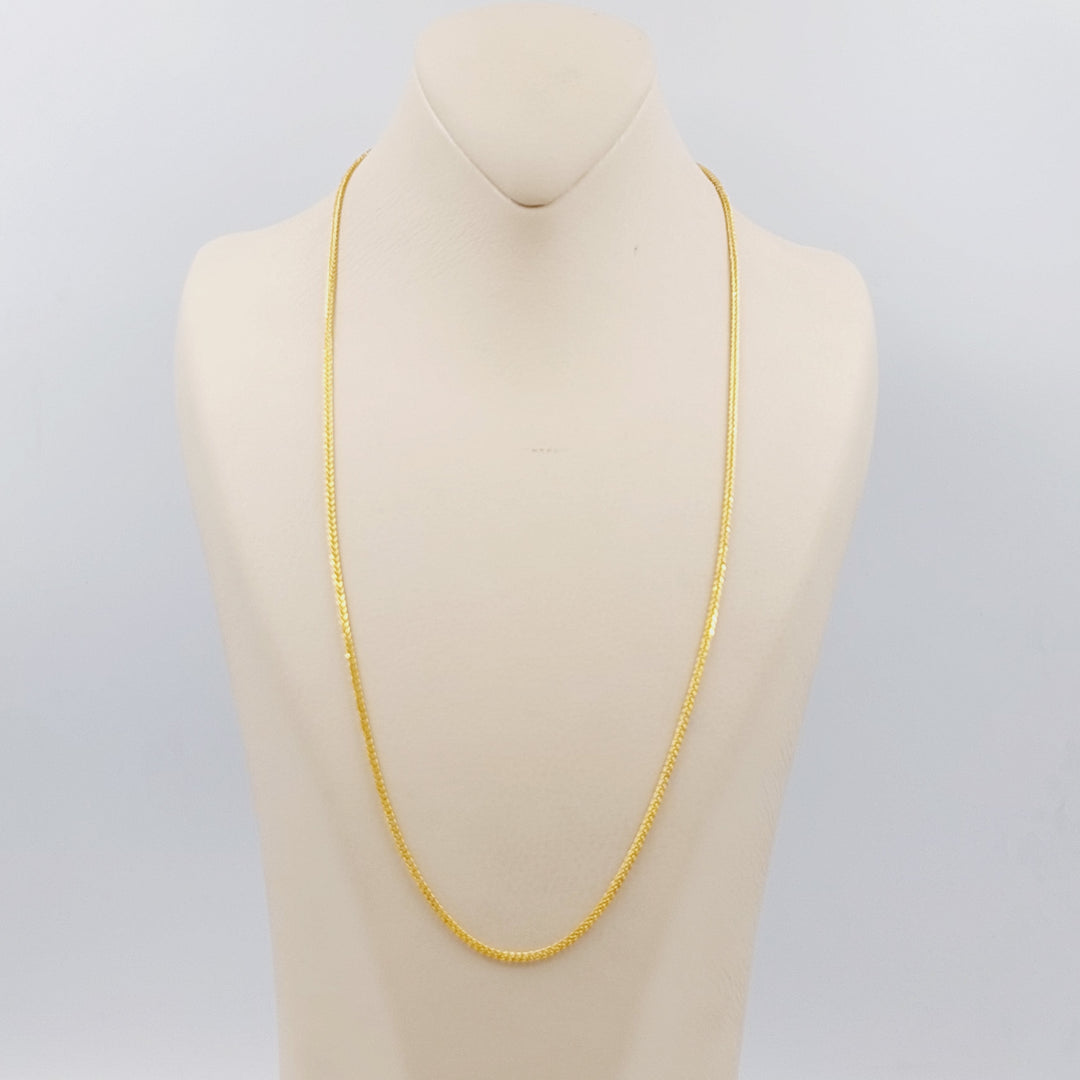 21K 60cm Thin Spiga Chain Made of 21K Yellow Gold by Saeed Jewelry-22139