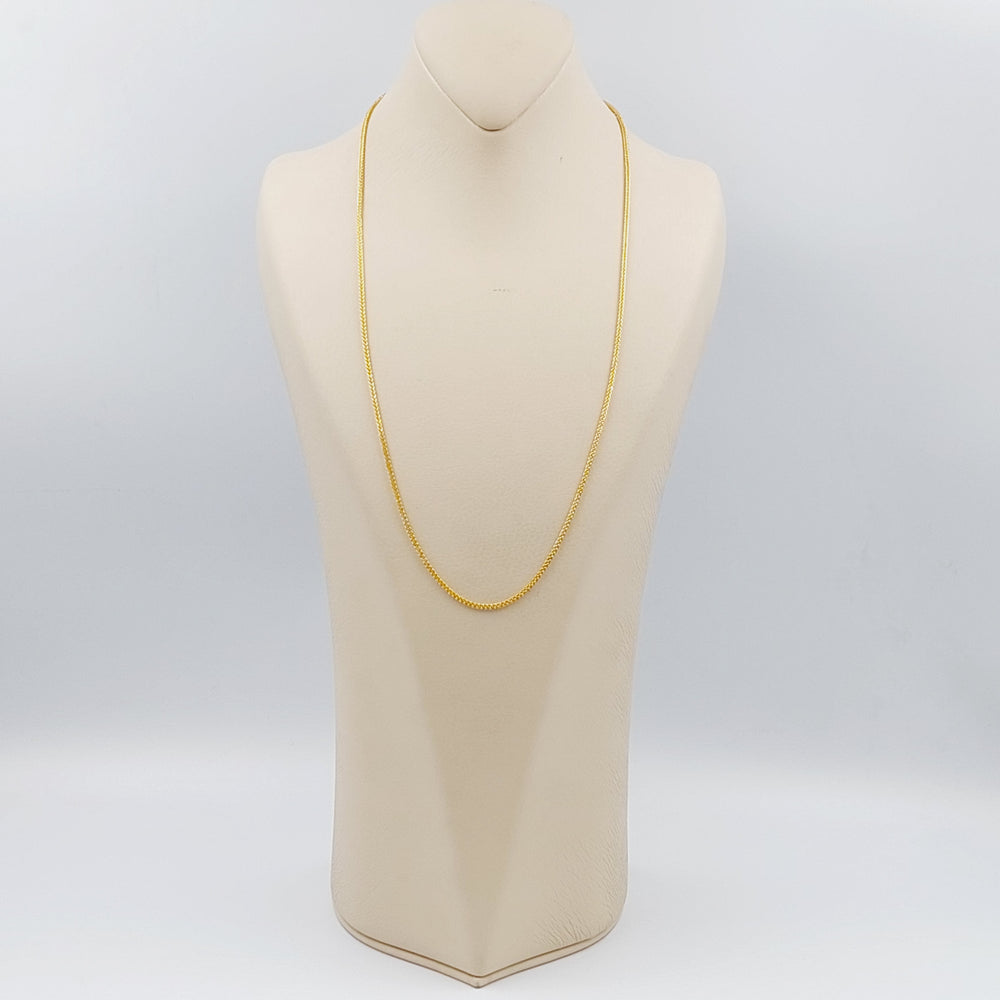 21K 60cm Thin Spiga Chain Made of 21K Yellow Gold by Saeed Jewelry-22142