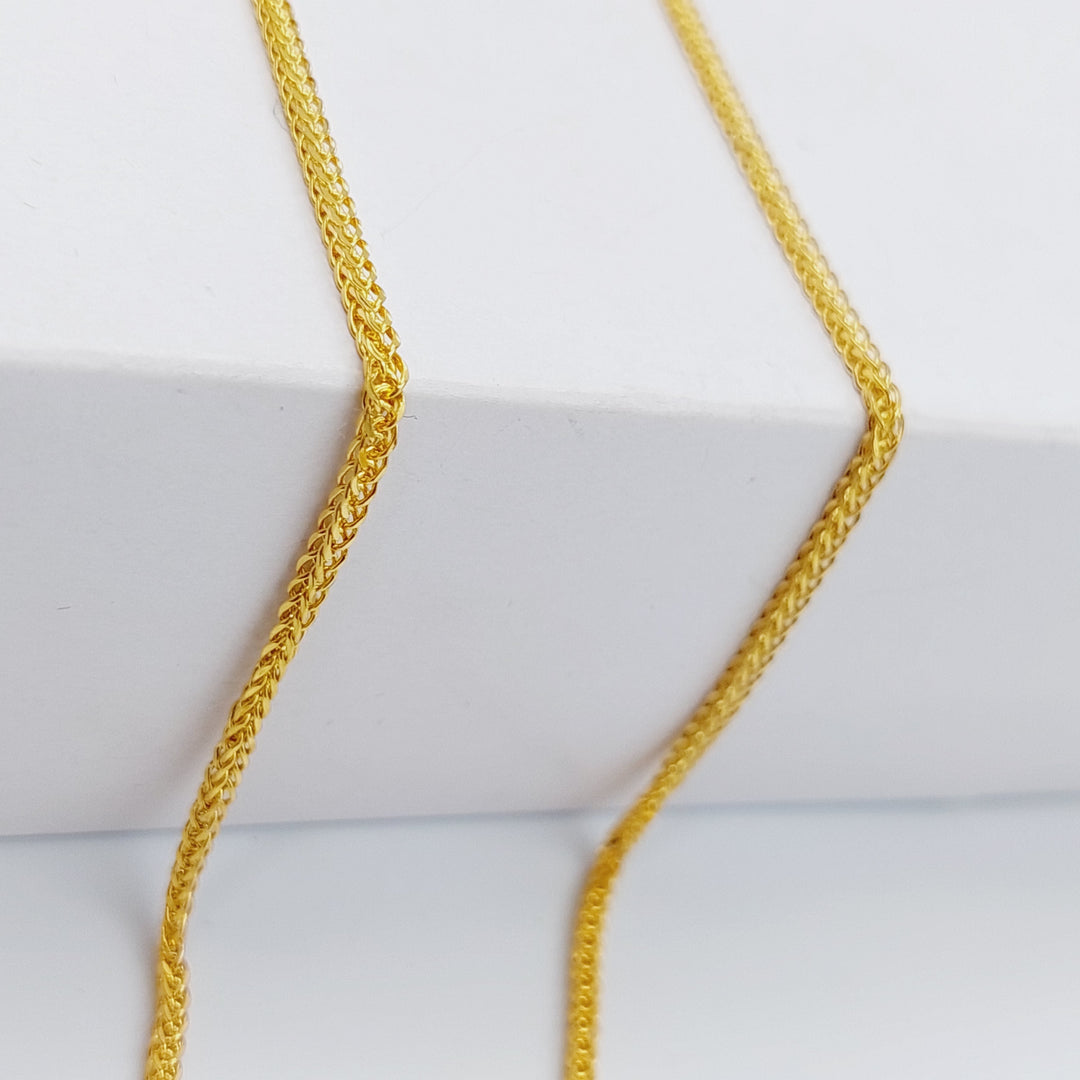 21K Gold 60cm Thin Franco Chain by Saeed Jewelry - Image 3