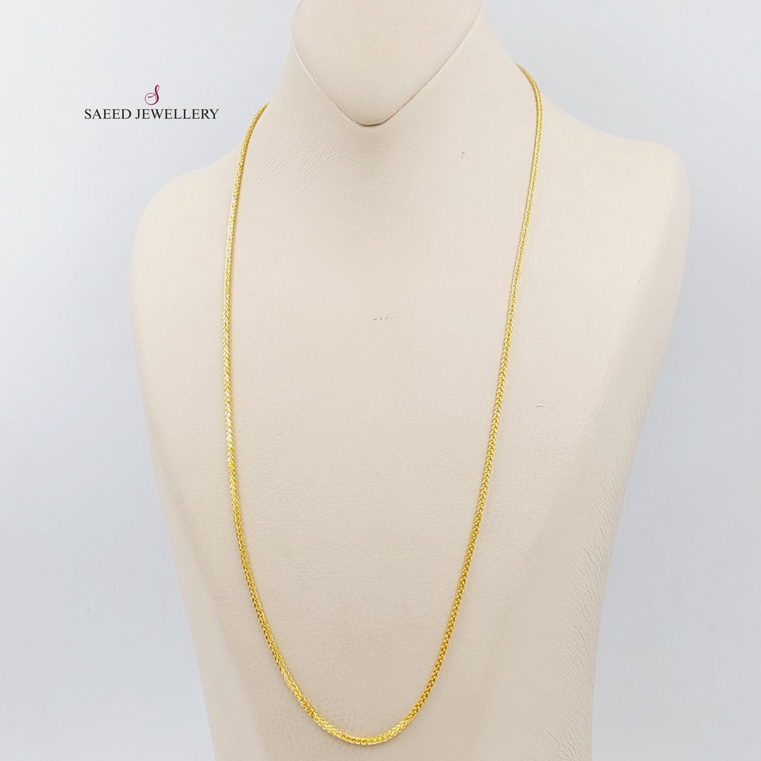21K 60cm Thin Spiga Chain Made of 21K Yellow Gold by Saeed Jewelry-24183