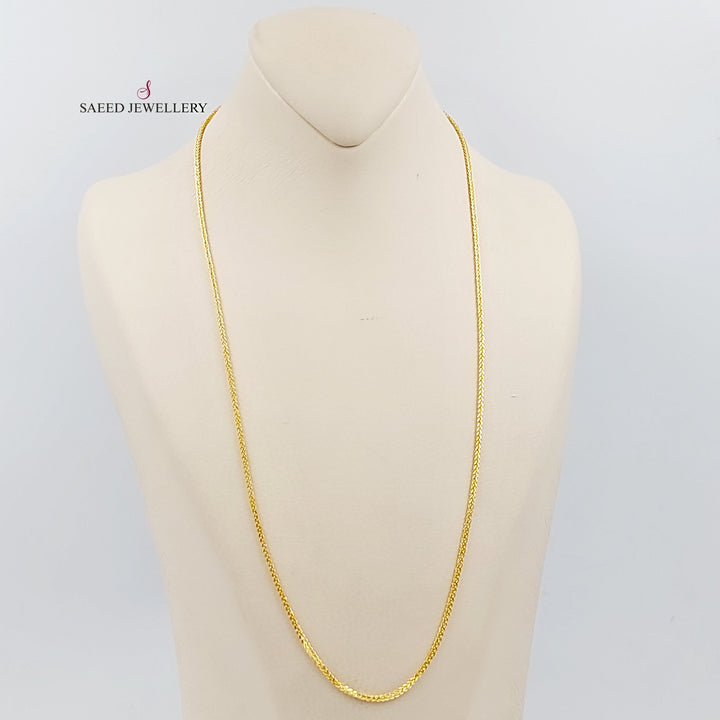 21K 60cm Thin Spiga Chain Made of 21K Yellow Gold by Saeed Jewelry-24818
