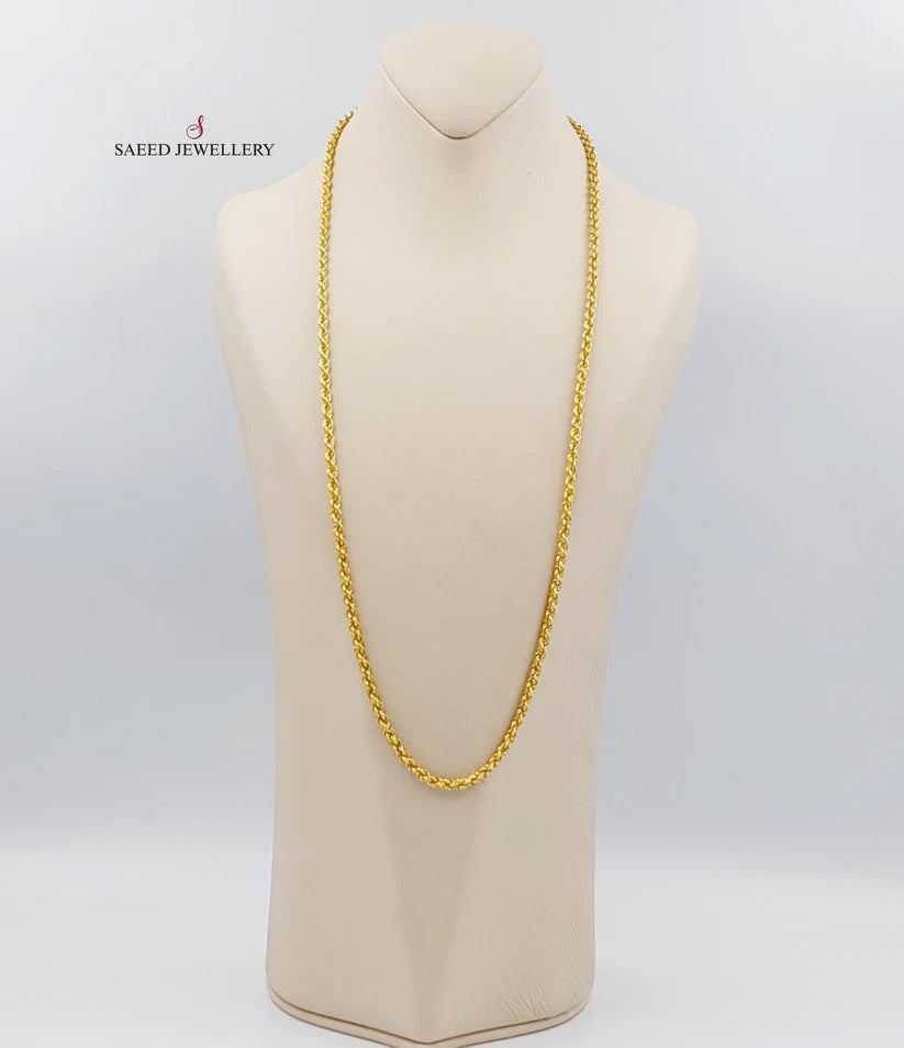 21K Gold 70cm Medium ThicknessT wisted Chain by Saeed Jewelry - Image 2