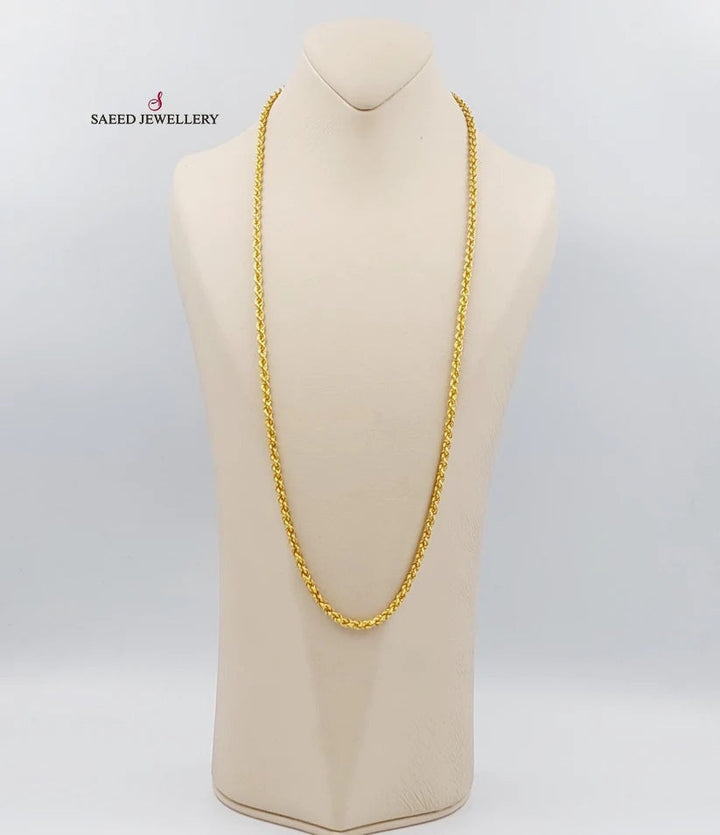 21K Gold 70cm Medium ThicknessT wisted Chain by Saeed Jewelry - Image 8