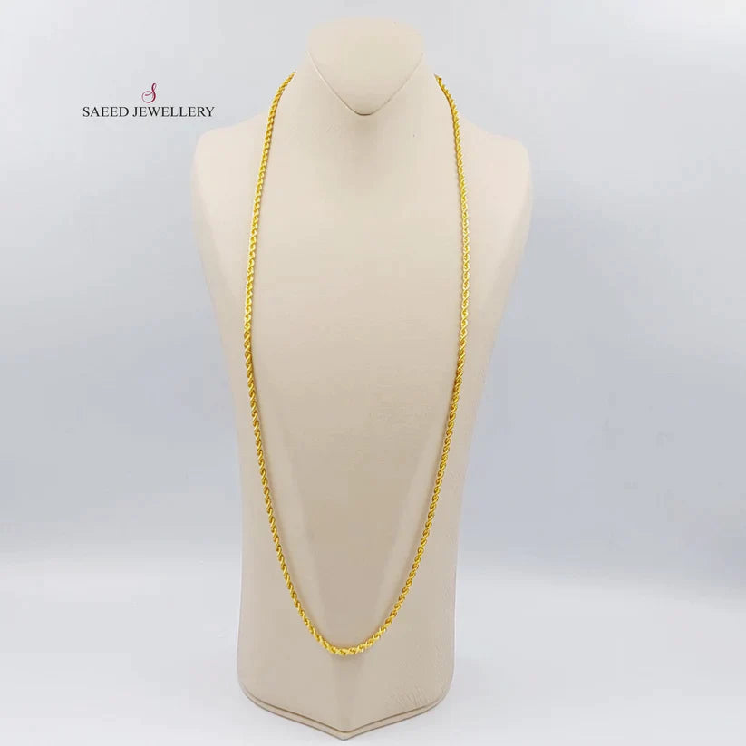 21K  80cm Medium Thickness Rope Chain Made of 21K Yellow Gold by Saeed Jewelry-26862