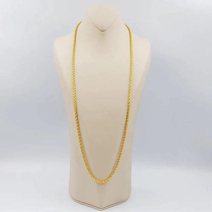 21K  80cm Medium Thickness Rope Chain Made of 21K Yellow Gold by Saeed Jewelry-26862