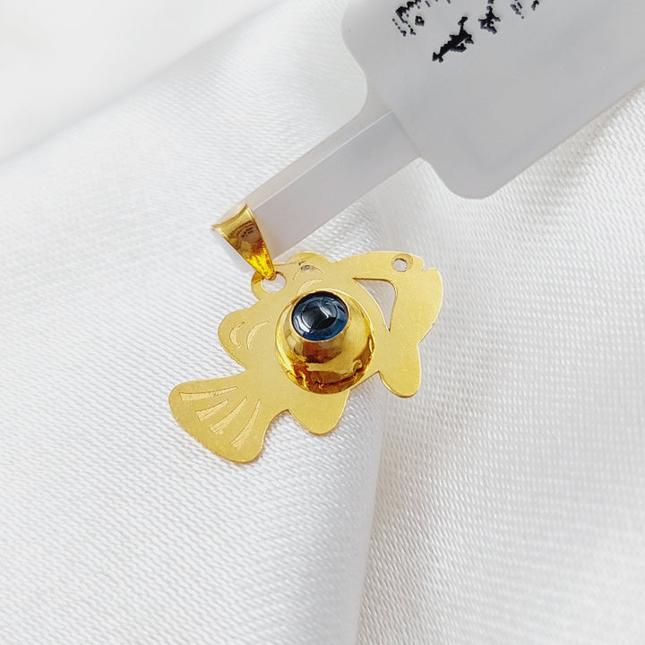 21K Gold Ain fish Pendant by Saeed Jewelry - Image 3