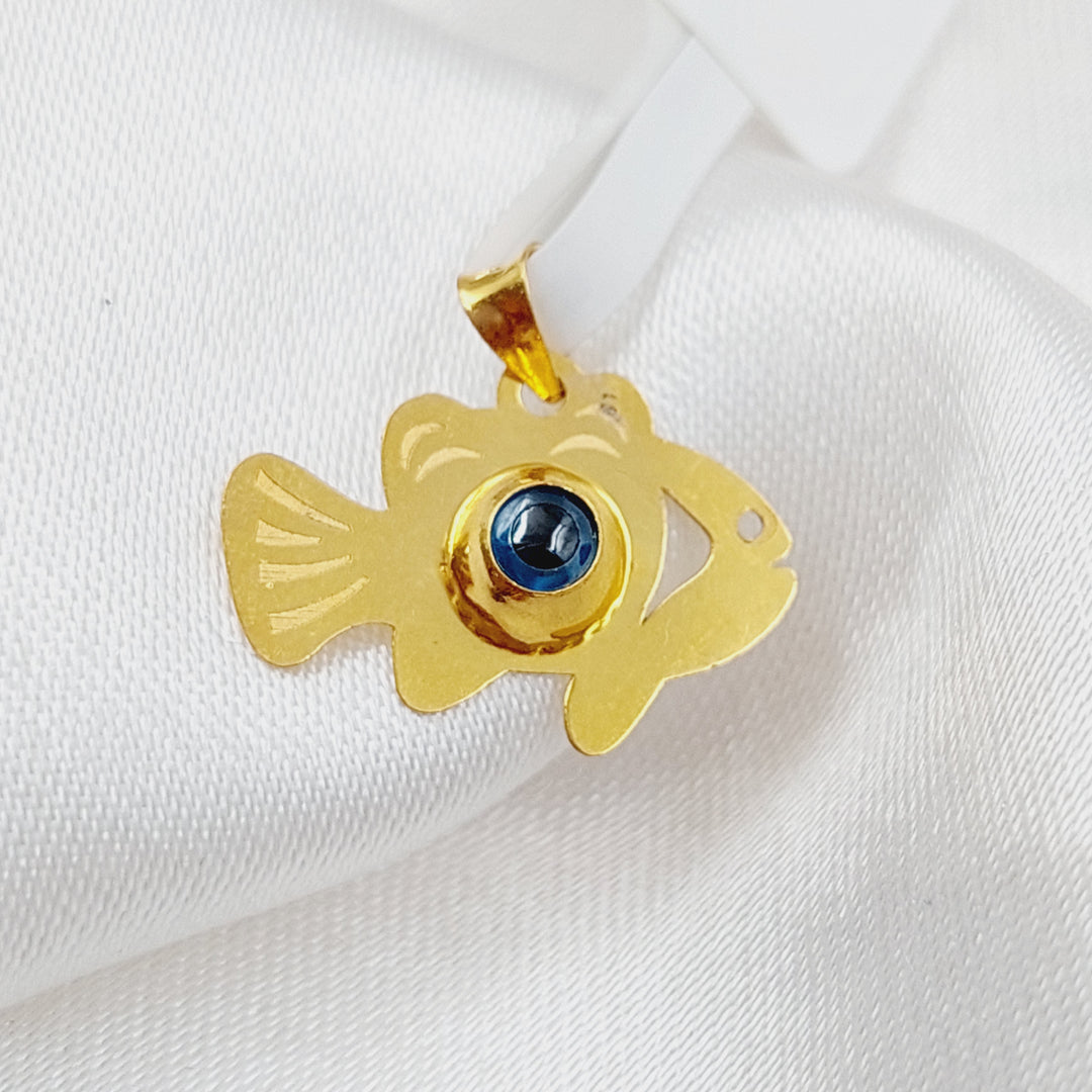 21K Ain fish Pendant Made of 21K Yellow Gold by Saeed Jewelry-23878
