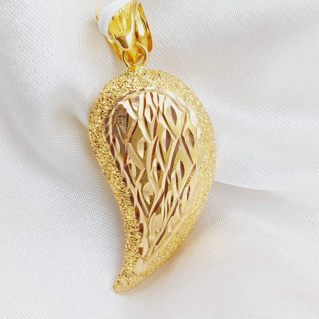 21K Gold Almond Pendant by Saeed Jewelry - Image 1