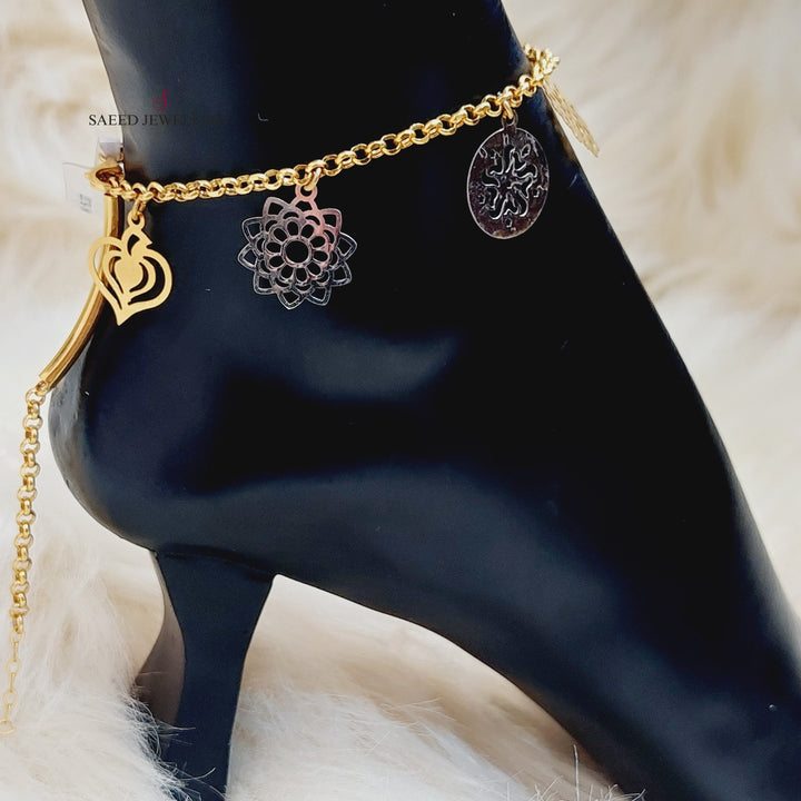 21K Anklet Made of 21K Yellow Gold by Saeed Jewelry-خلخال-سوبر-اكسترا-1