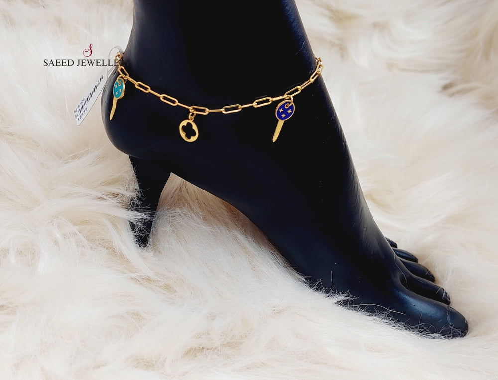21K Anklet Made of 21K Yellow Gold by Saeed Jewelry-خلخال-سوبر-اكسترا-2