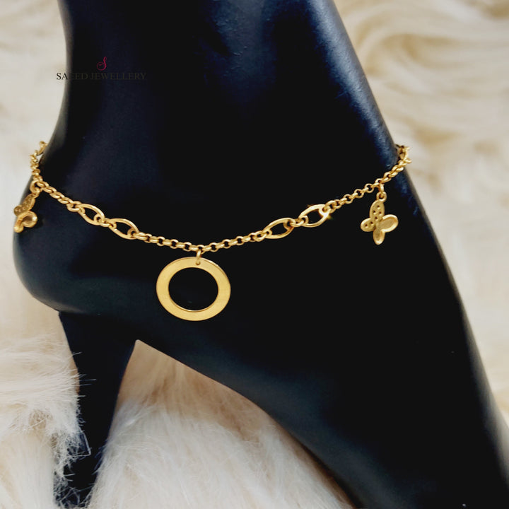 21K Anklet Made of 21K Yellow Gold by Saeed Jewelry-خلخال-سوبر-اكسترا