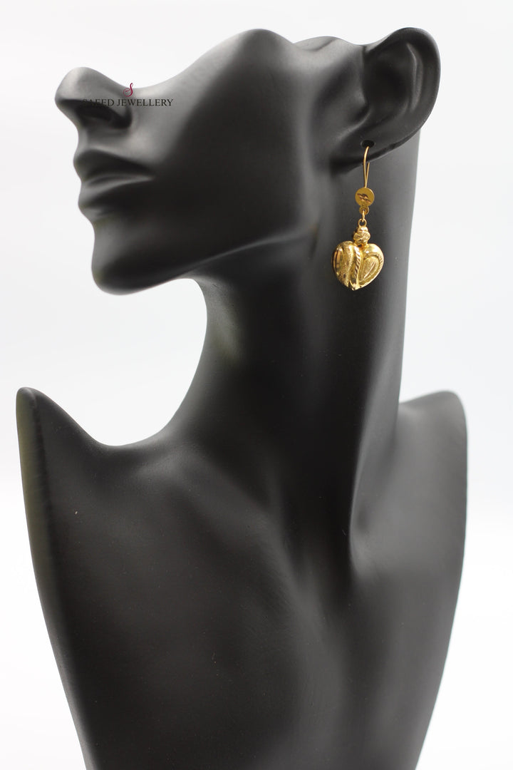 21K Ankletic Earrings Made of 21K Yellow Gold by Saeed Jewelry-حلق-بلص
